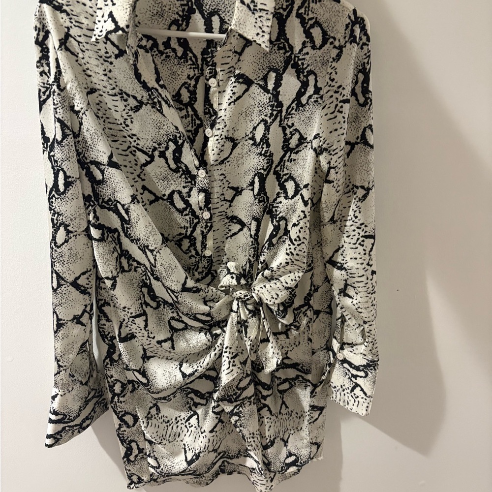 Women's Black and White Snake Print dress